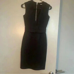 NICHOLAS Deep V Neck Dress with Zipper Back Black Size 2 🔆